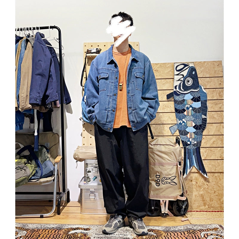 cityboy loose silhouette cargo denim jacket washed distressed texture young men japanese jacket men