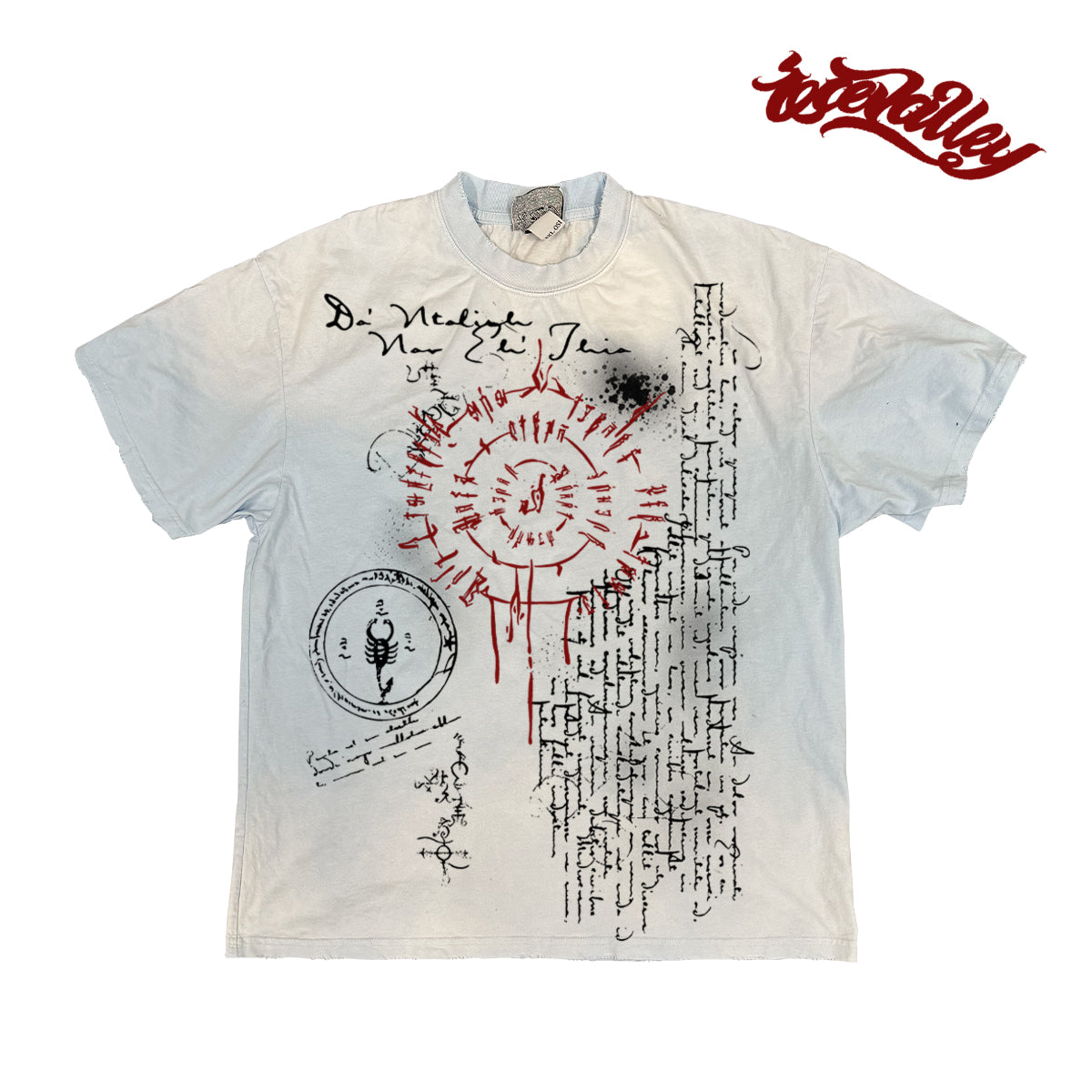 Dark Subculture Heavy Tie-Dye Vintage Tattoo Vintage Versatile Style Short Sleeve T-Shirt