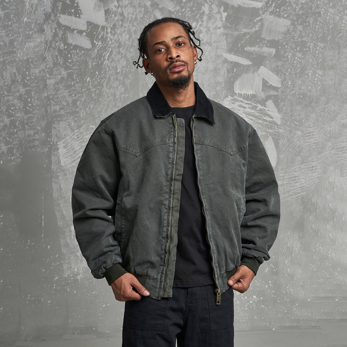 Detroit Cargo Denim Padded Winter Jacket – Retro Lapel Unisex | Yamalinclothes