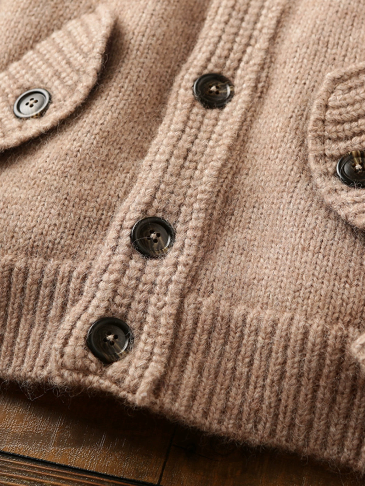 Heavy attack Italian single foreign trade men's high-end stand collar wool thickened knitted cardigan sweater outer winter
