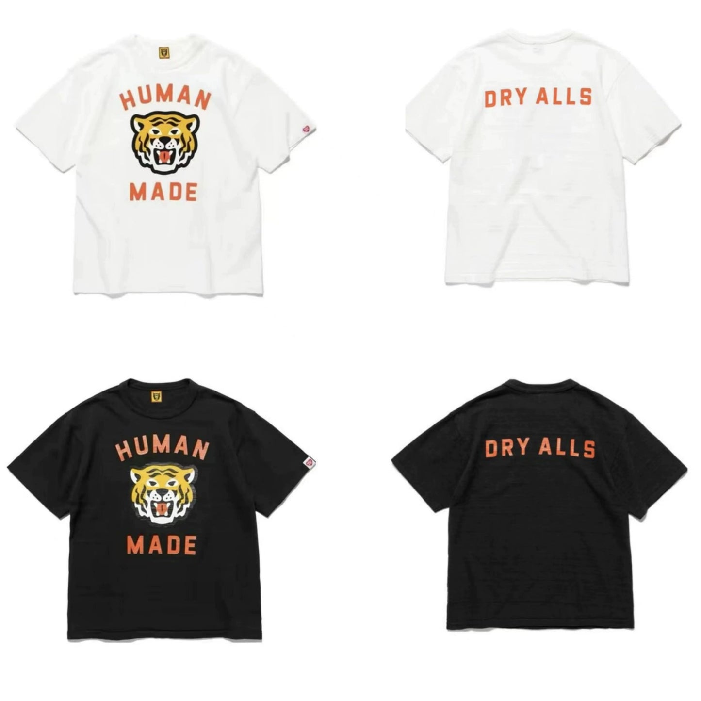 Japanese Heavy Summer Bamboo Cotton 280g Tiger Head Print Short Sleeve T-Shirt Loose casual tee
