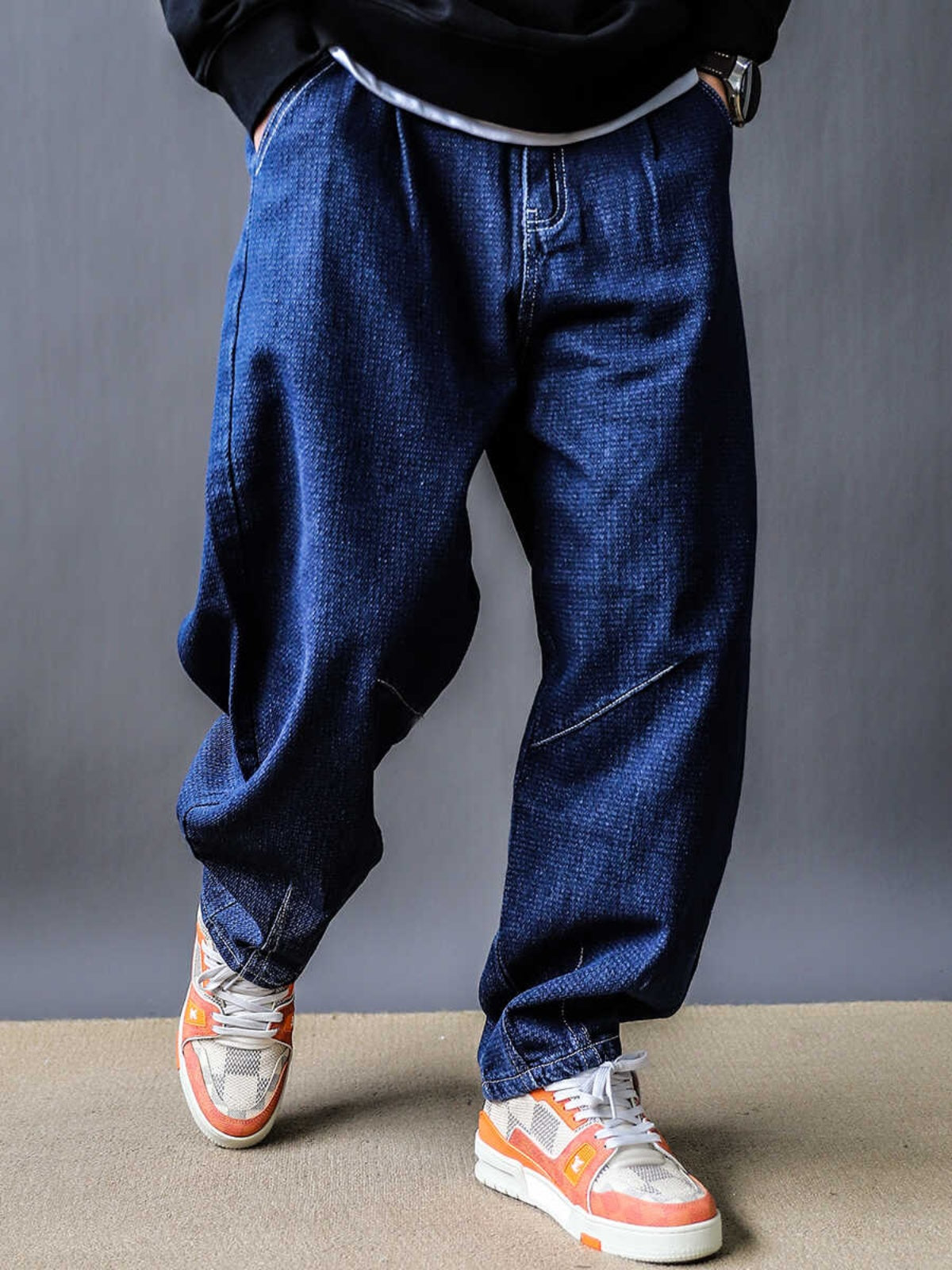 Black Jeans Men's 2024 New Spring Thin High Street Loose Fried Street Handsome Straight Leg Casual Long Pants