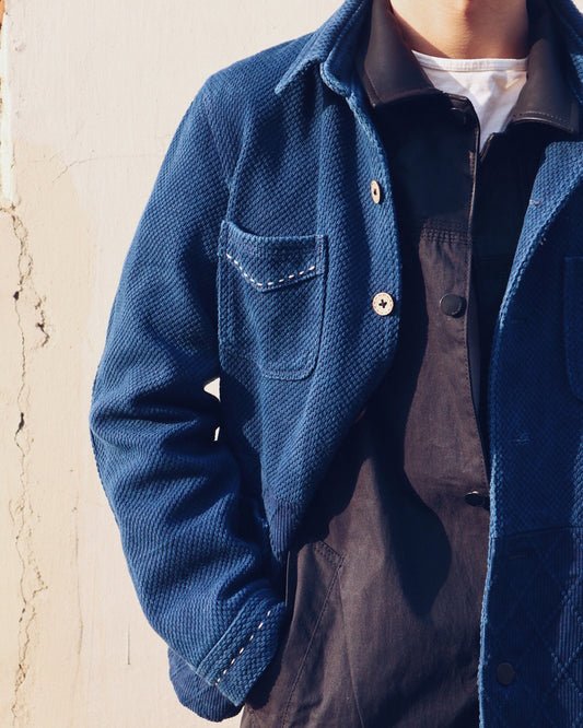Indigo Kendo Cargo Jacket - Vintage Multi-Pocket Limited Edition