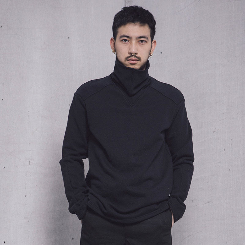 Original men's spring and autumn pure cotton terry vertical sweater shoulder drop