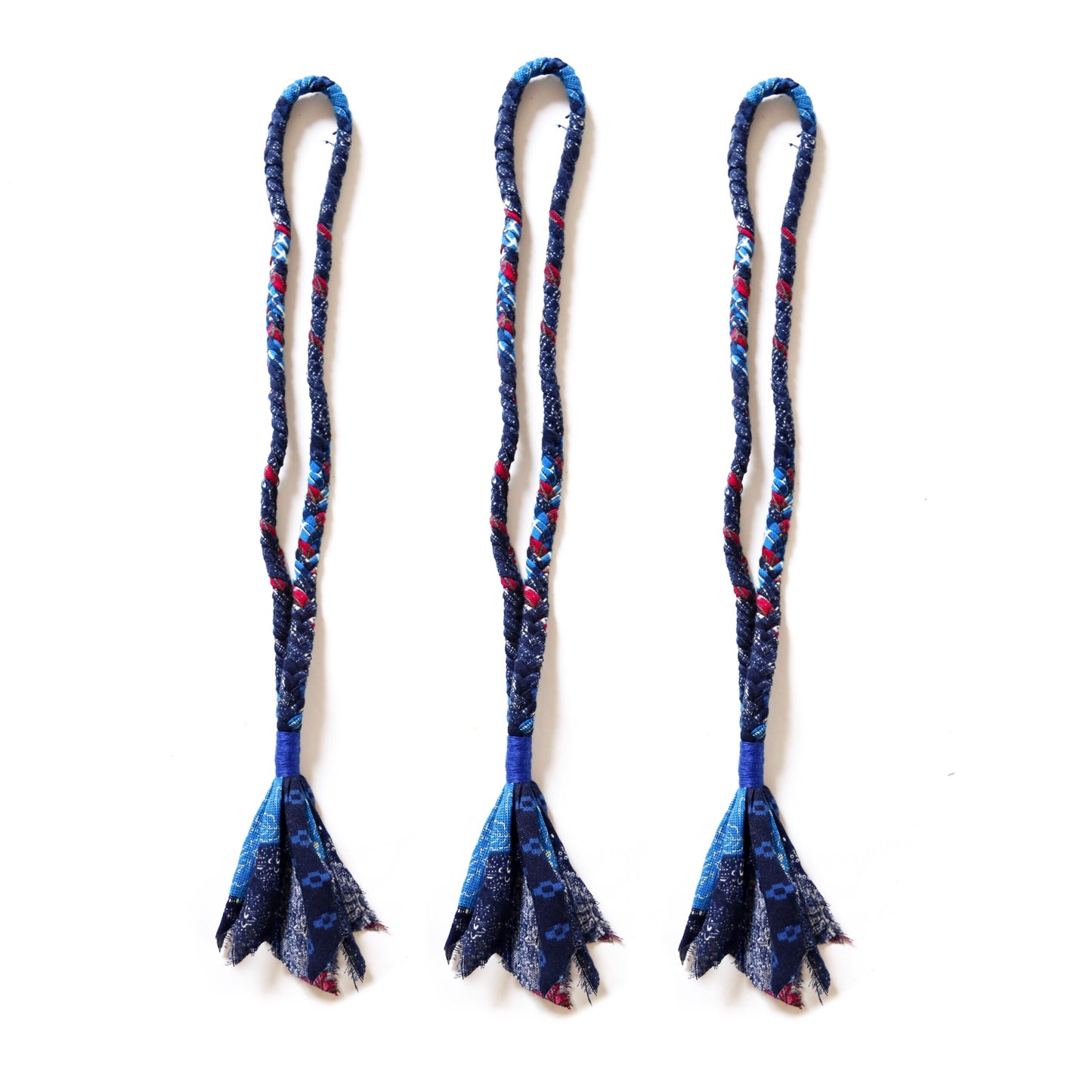 Indigo color matching lanyard hand-woven Vintage with retro necklace AMI Khaki