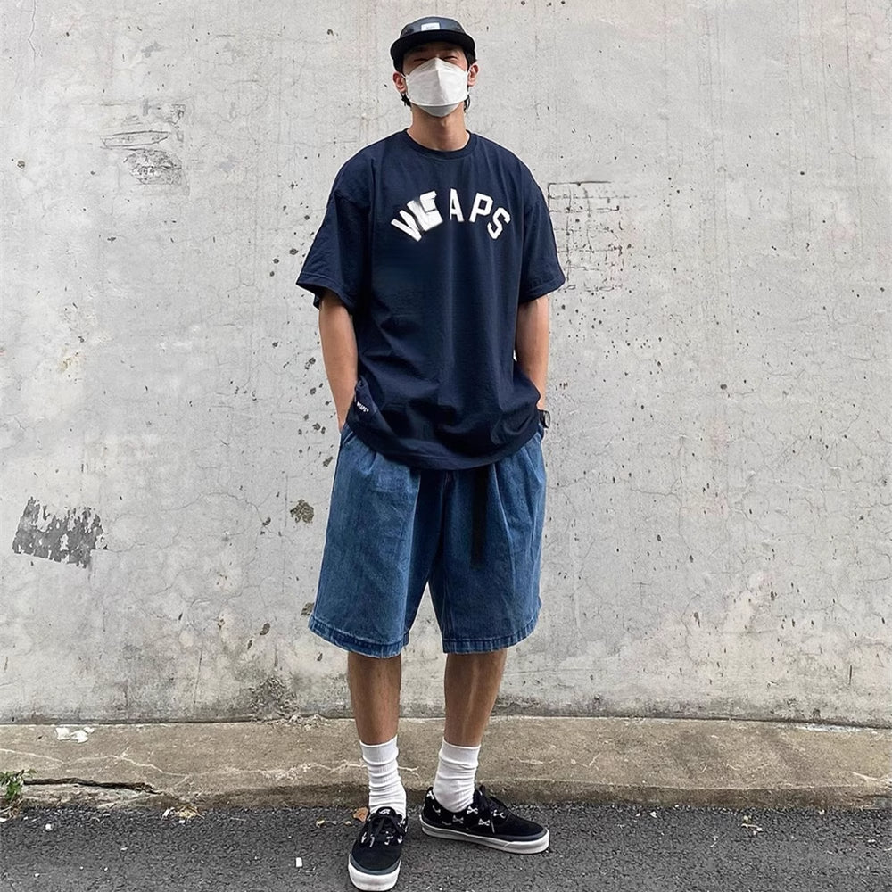 Trendy Summer Short Sleeve T-Shirt Hong Kong Style City Boy Crew Neck Casual Tee