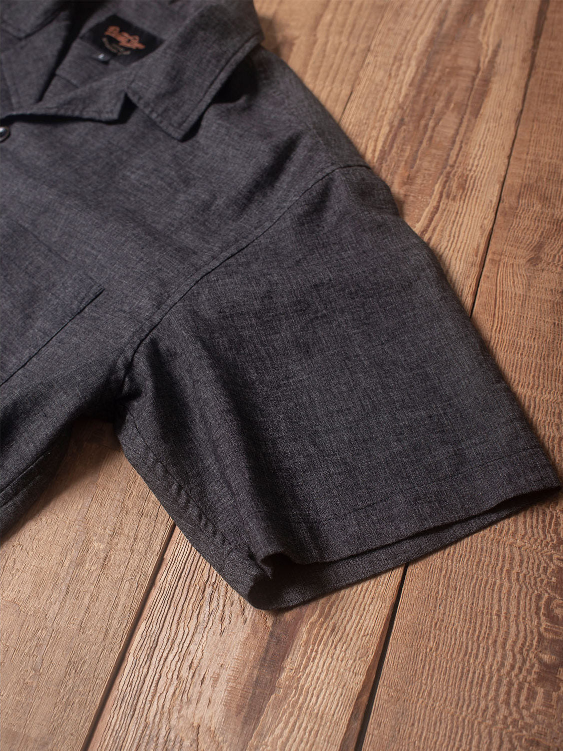 Cuban Collar Short Sleeve Shirt Vintage Loose Hawaiian Shirt Linen Blend Black Gray