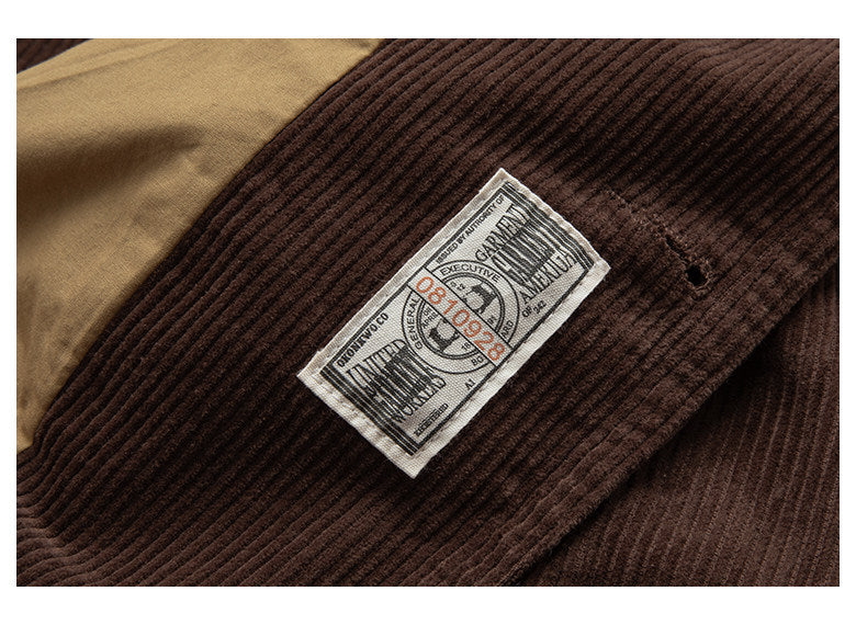 American Retro Amekaji Corduroy Safari Blazer - Casual Suit Jacket (Men)