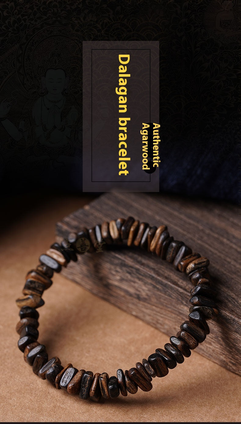 Bargain Natural Submersible Grade Dalagan Shape-Shifting Agarwood Bracelet Old Material High Oil Women's Men's Wooden Cultural Play Bracelet