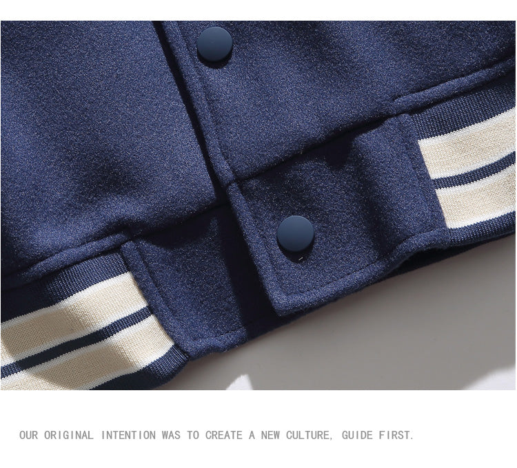 American Style Trendy Brand Patchwork Baseball Jacket for Men, Autumn and Winter Retro Cotton Jacket, Spring and Autumn New Couple Jacket