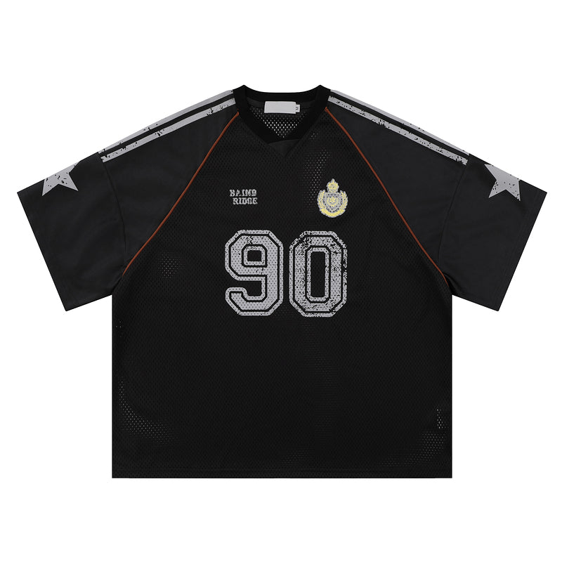 American Street Style T-Shirt for Men and Women 2025 Summer Rugby Jersey Short Sleeve Oversize Loose Casual Top