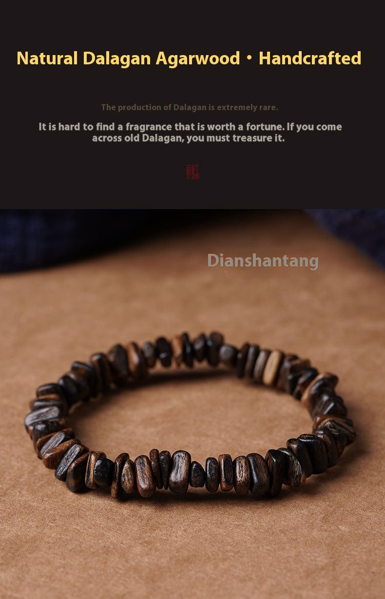 Bargain Natural Submersible Grade Dalagan Shape-Shifting Agarwood Bracelet Old Material High Oil Women's Men's Wooden Cultural Play Bracelet