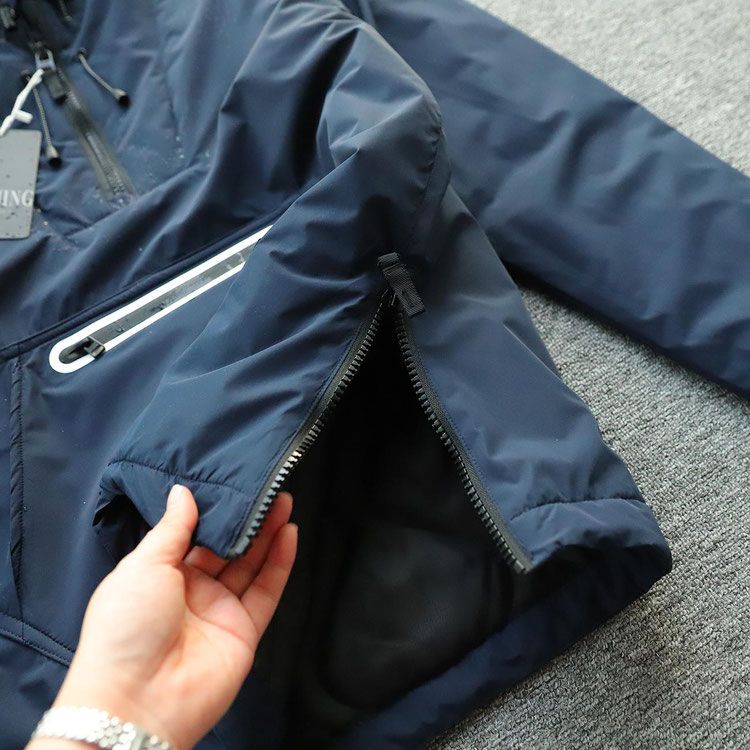 Unisex Outdoor Cotton Jacket - Export Spain Windproof Water-Resistant Hooded Loose Casual Coat