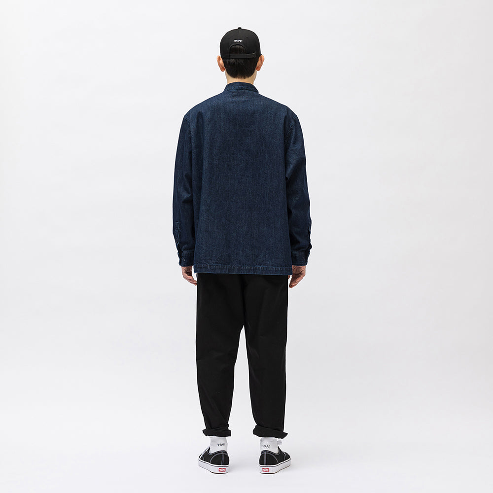 Japanese Style Retro Casual Loose Denim Shirt Unisex Solid Color Jacket