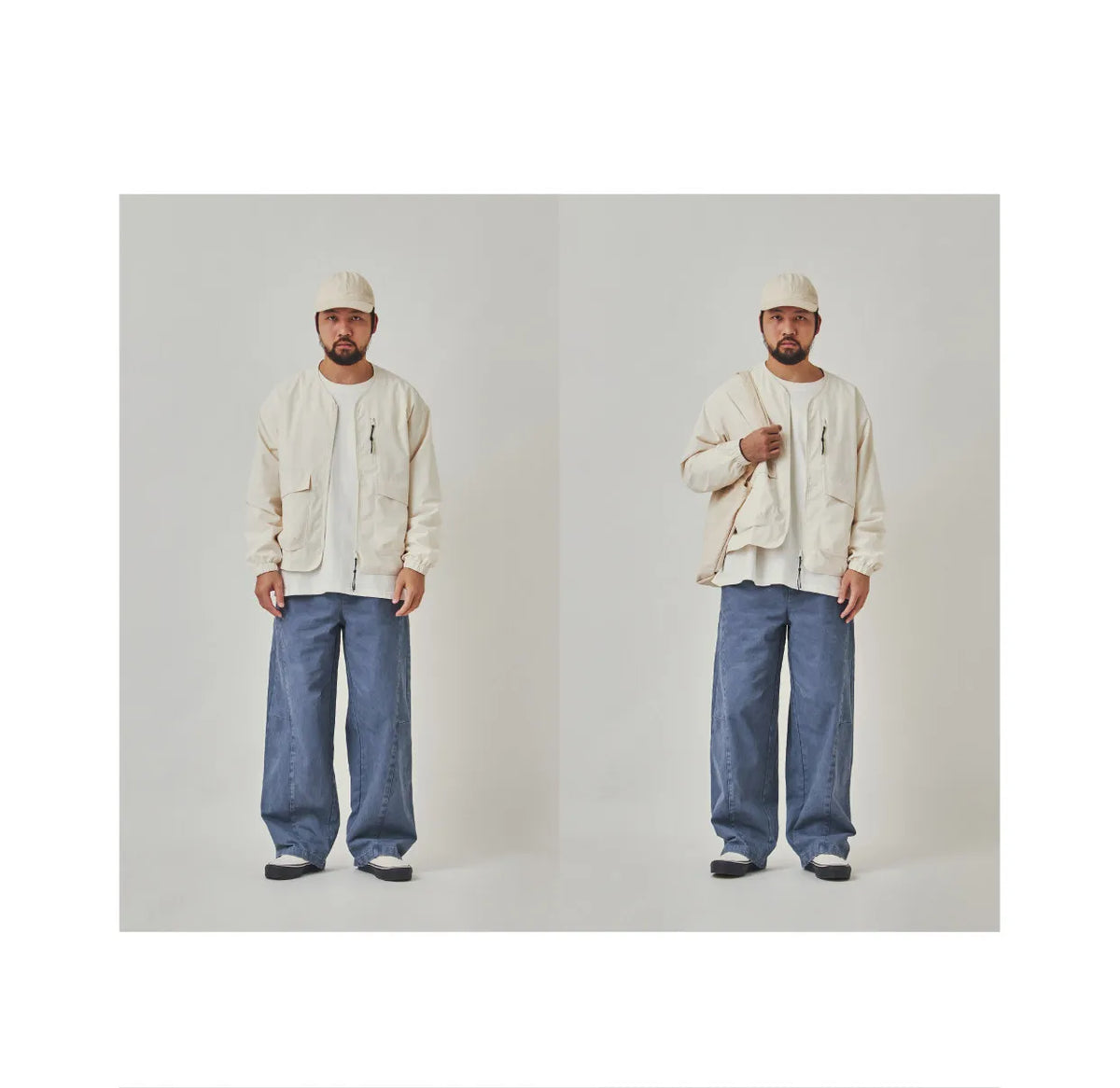 Japanese Retro Collarless Water-Repellent Jacket - Lightweight Loose Outdoor Spring Jacket for Men | Yamalinclothes