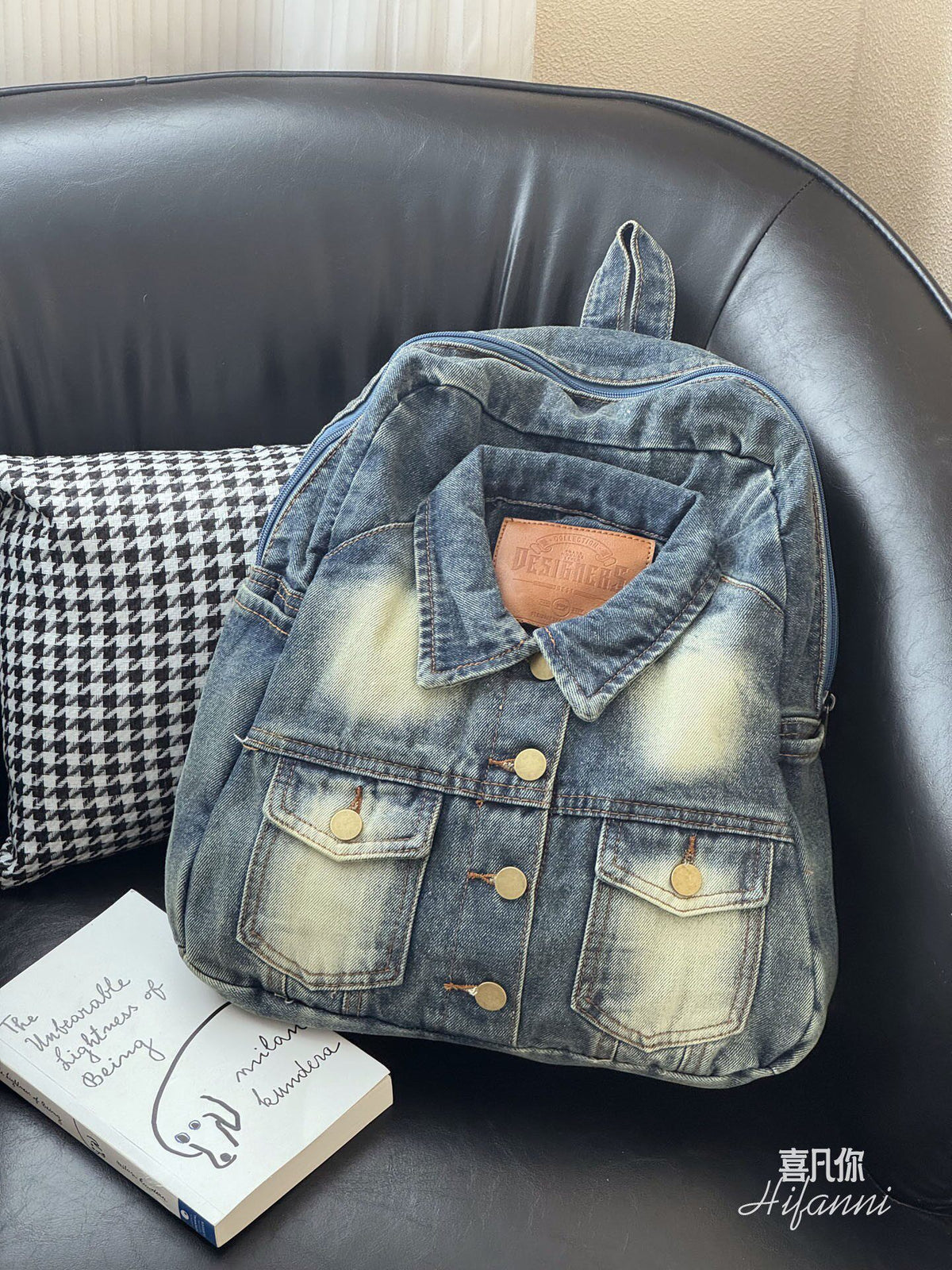 Retro Washed Denim Backpack – Multi-Pocket Streetwear Bag for Daily Commute & Students | Yamalinclothes