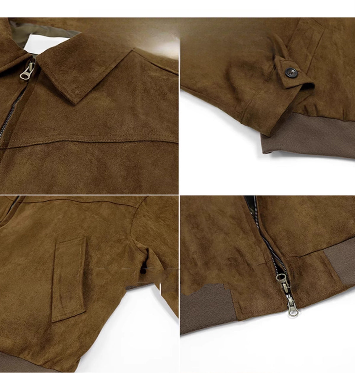 Autumn Winter Retro High Street Suede Short Jacket Men Thickened Stylish Versatile Motorcycle Lapel Flight Casual Jacket