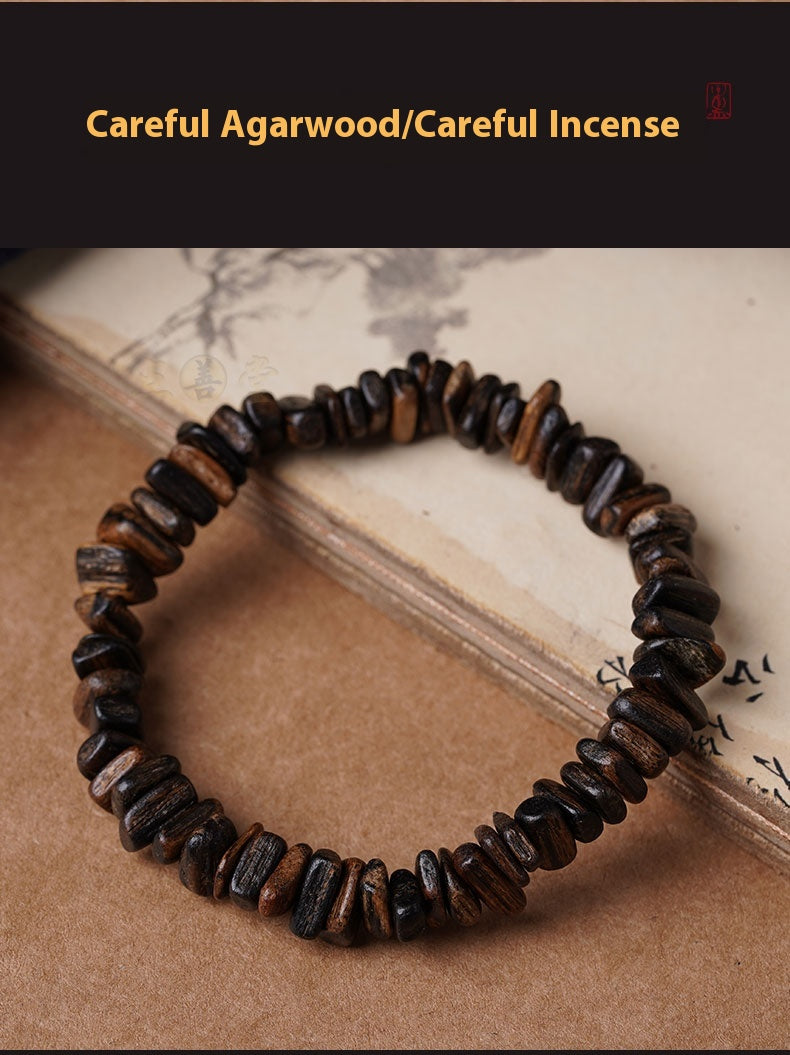 Bargain Natural Submersible Grade Dalagan Shape-Shifting Agarwood Bracelet Old Material High Oil Women's Men's Wooden Cultural Play Bracelet