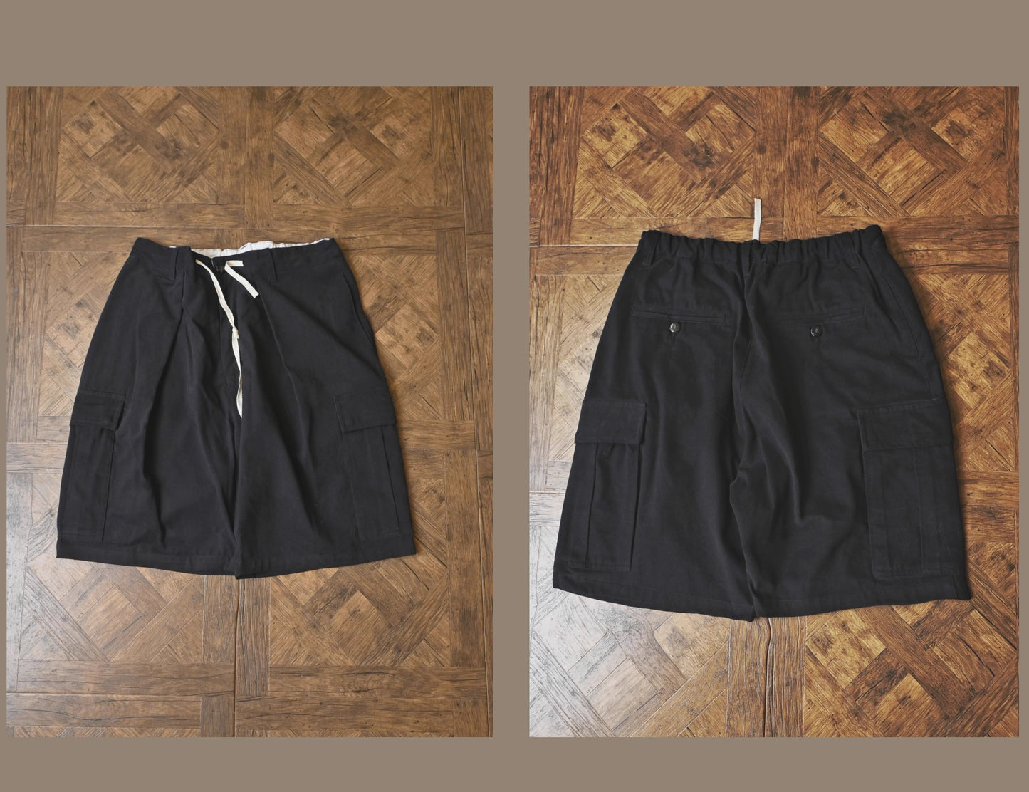 Vintage Oversized Cargo Shorts Balloon Pants A-Line Vintage Five-Point Shorts Trendy All-Cotton Japanese Style