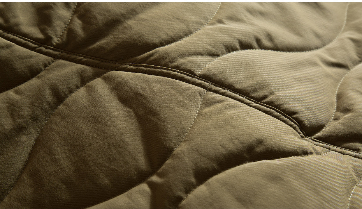 Stand Collar Cotton Padded Jacket - Large Pocket Thick Winter Coat (Men)