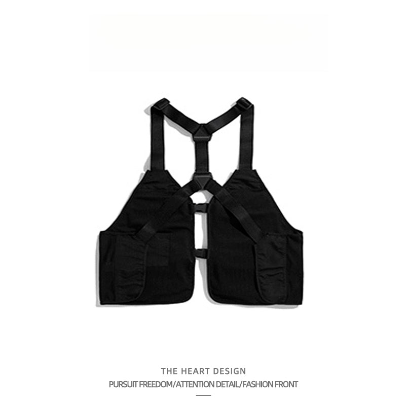 Men's Mountain-Style Outdoor Workwear Vest – High Street Casual Multi-Pocket Vest Jacket for Autumn & Winter