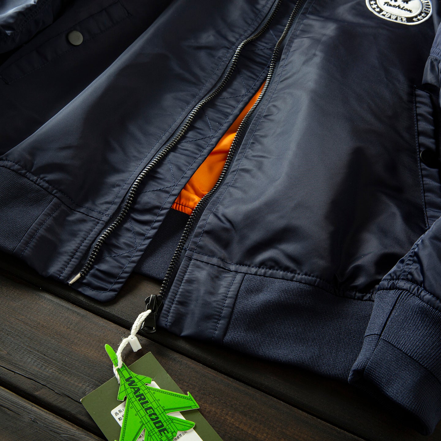 Men’s Heavy Embroidery Baseball-Collar Flight Jacket – Rugged Retro Casual for Fall