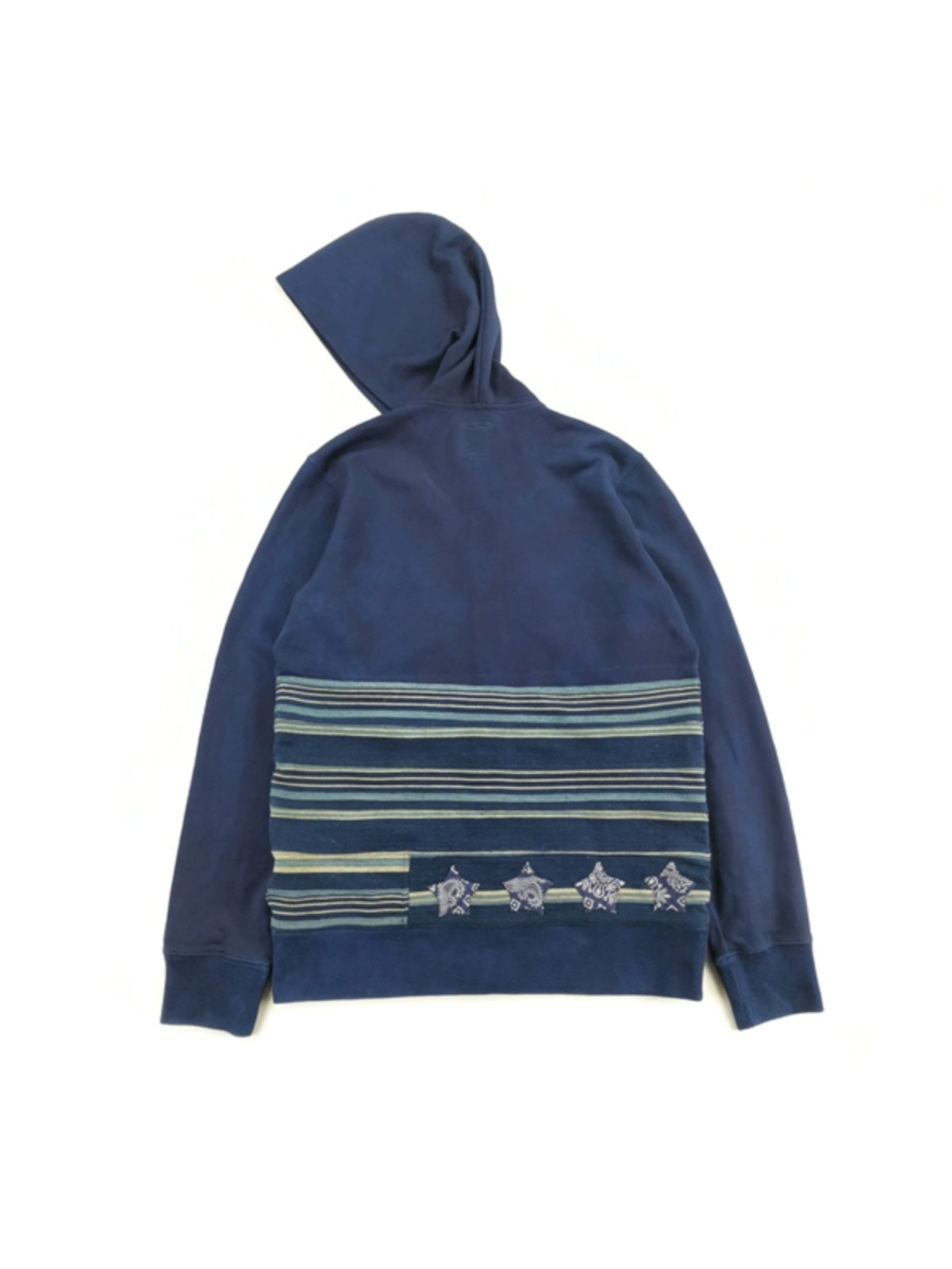blue-dyed vegetation KOFU ancient cloth national flag splicing long velvet cotton sweater thickening Japanese tide