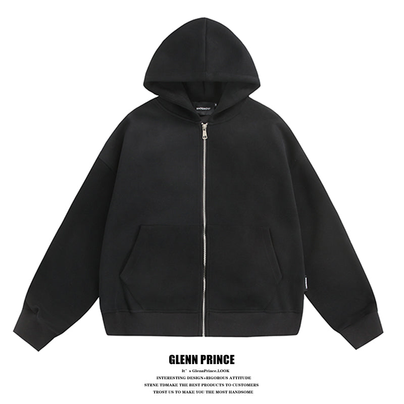 American Style Trendy Brand 3D Backpack Hooded Cardigan Sweatshirt Men Spring Niche Design Zipper Jacket