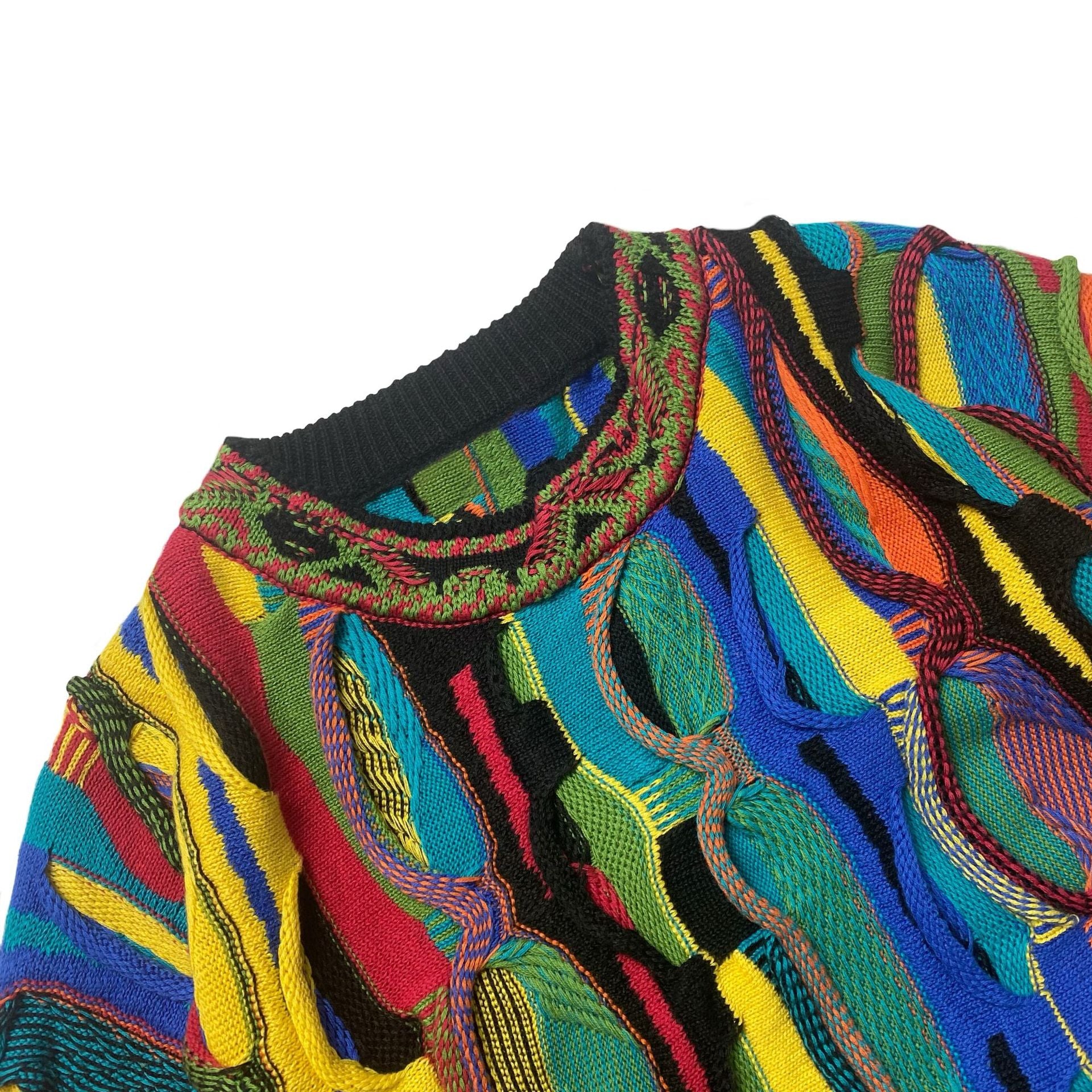 Japanese retro contrast color ethnic style knitted retro round neck pullover sweater s