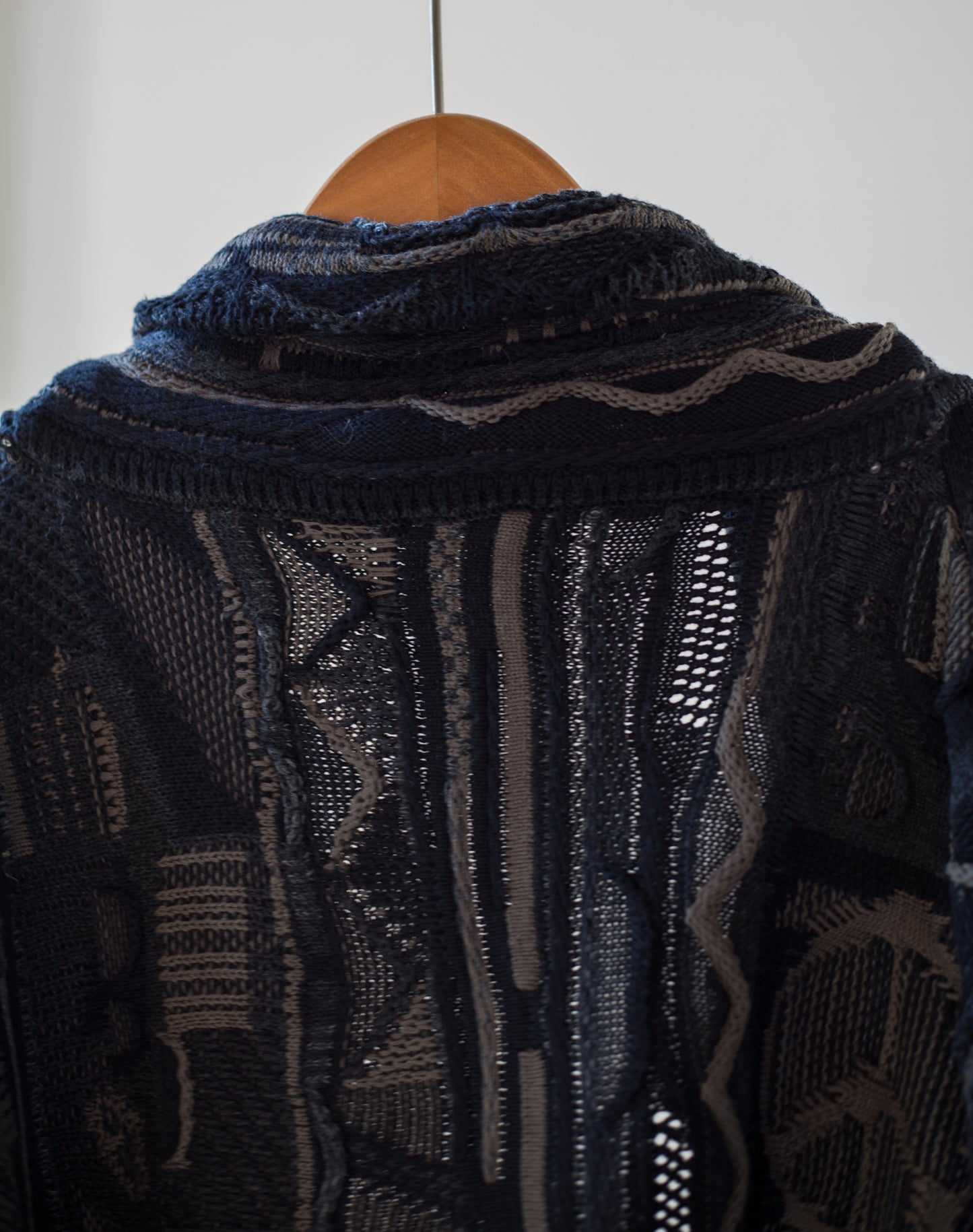 Vintage Anti-War Knit Cardigan – Japanese-Inspired Blue Oversized Sweater
