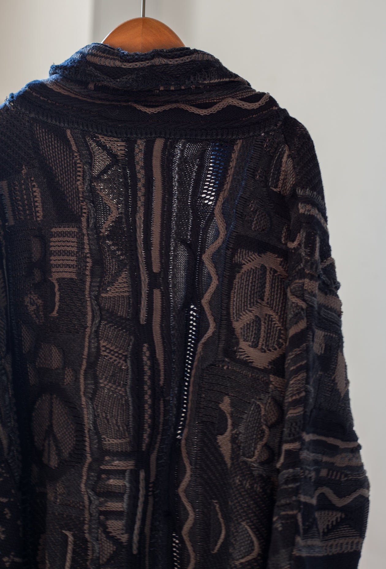 Vintage Anti-War Knit Cardigan – Japanese-Inspired Blue Oversized Sweater