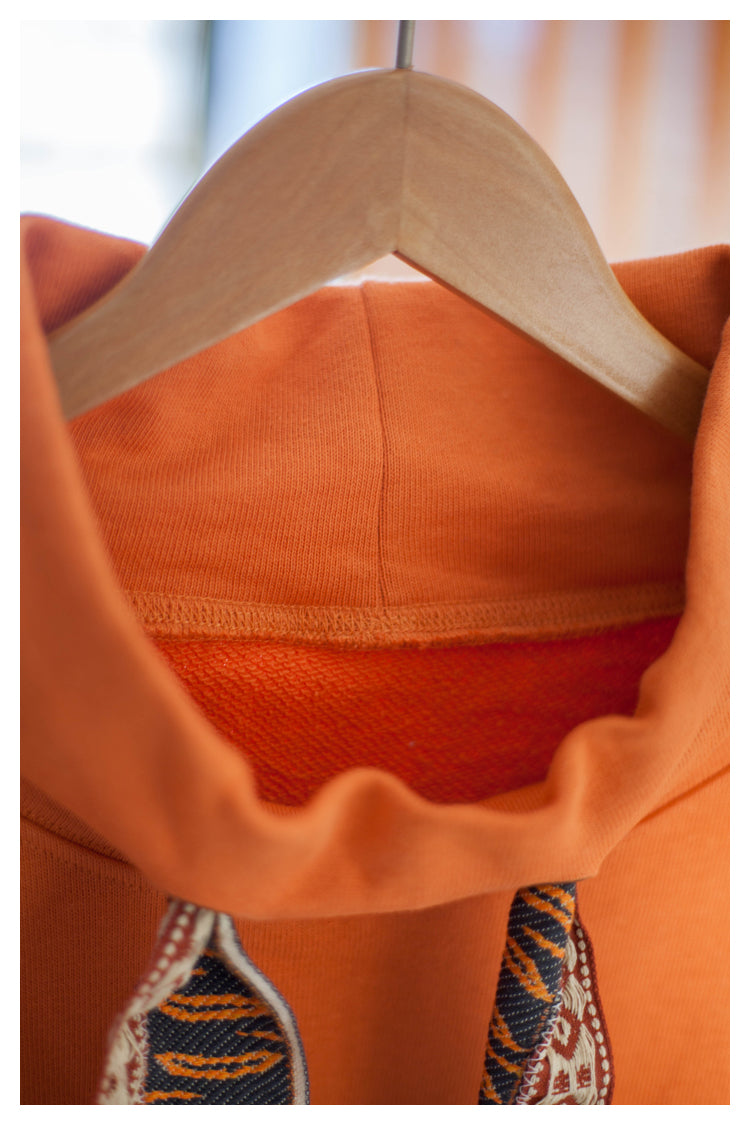 Japanese style niche retro tiger pattern tie vest vest orange