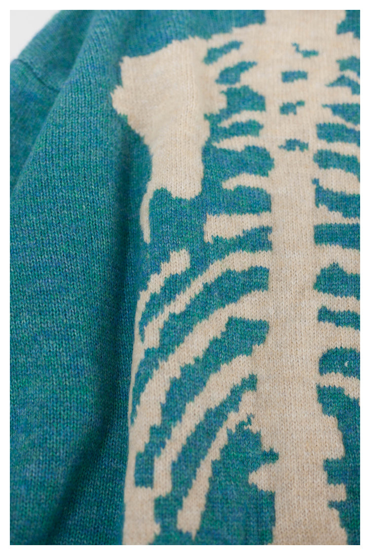 Japanese-style retro autumn and winter thick smiley face sweater round neck sweater