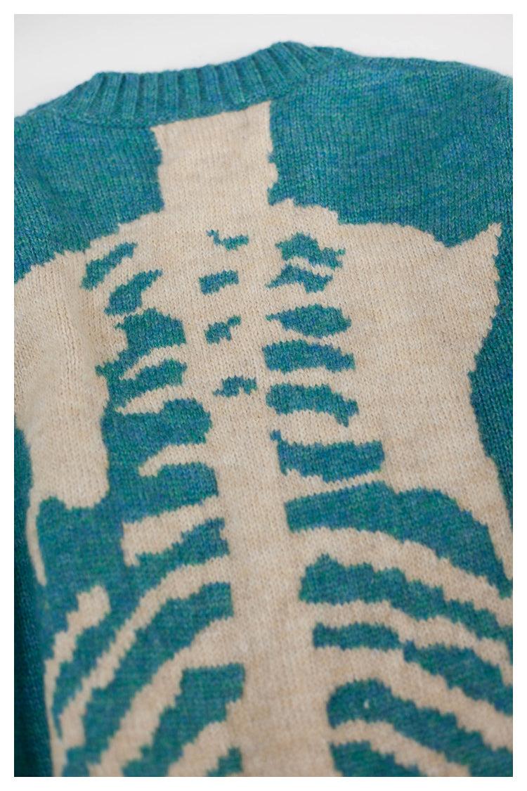 Japanese-style retro autumn and winter thick smiley face sweater round neck sweater