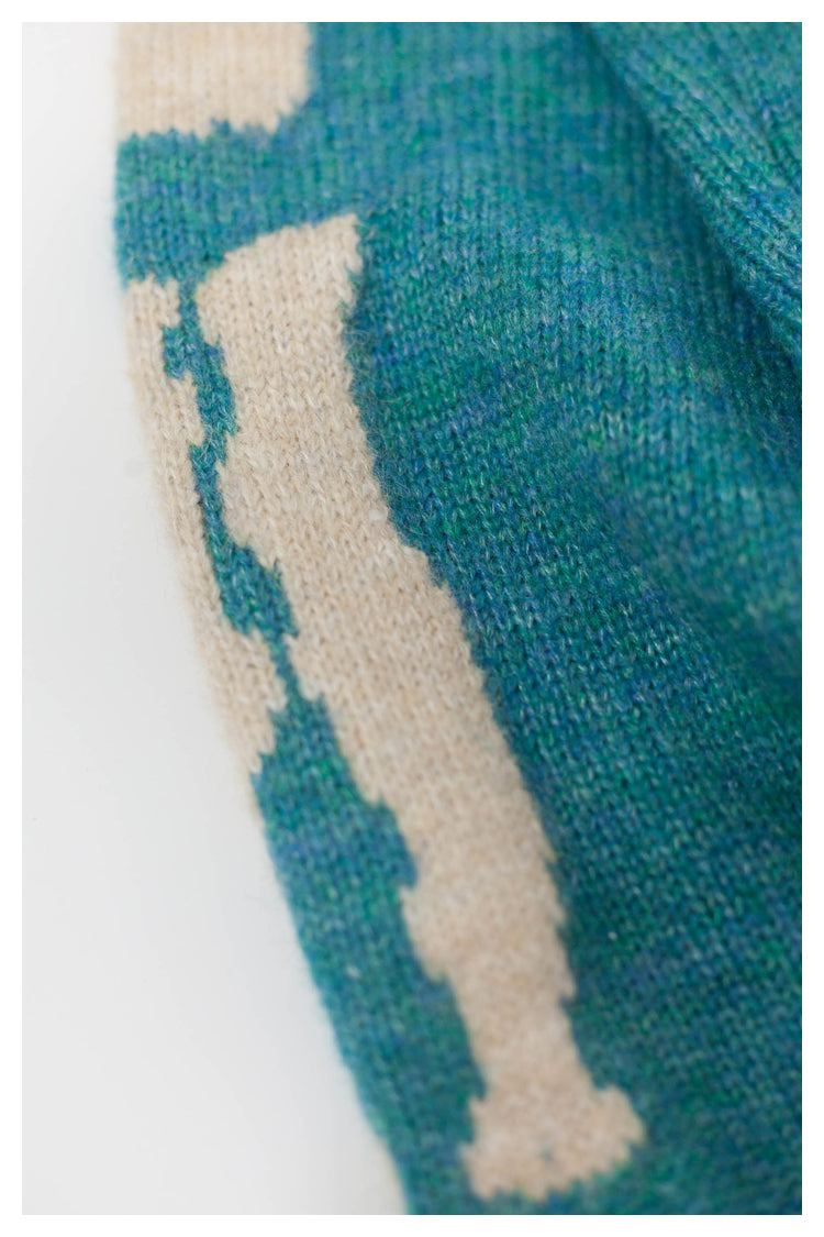 Japanese-style retro autumn and winter thick smiley face sweater round neck sweater