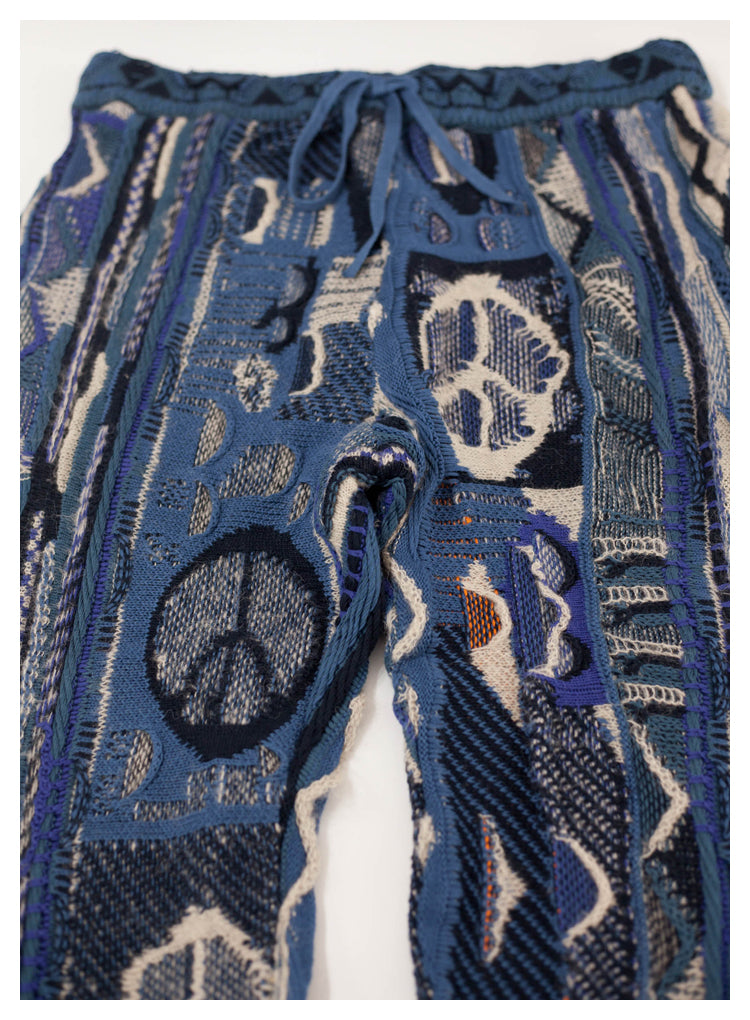 Japanese Vintage Anti-War Thermal black wool trousers womens wool pants women men