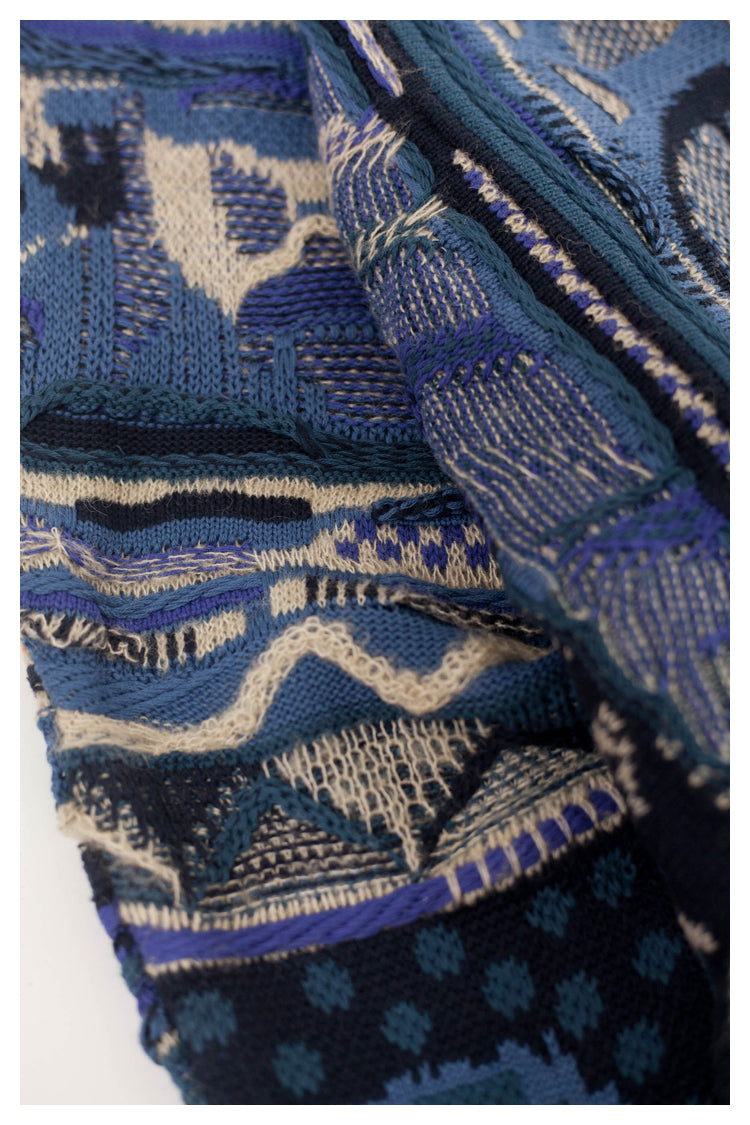 Japanese style anti-war retro couple heavy round neck pullover knitted sweater