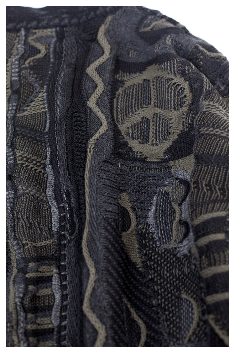 Japanese-style retro couple heavy round neck pullover knitted sweater