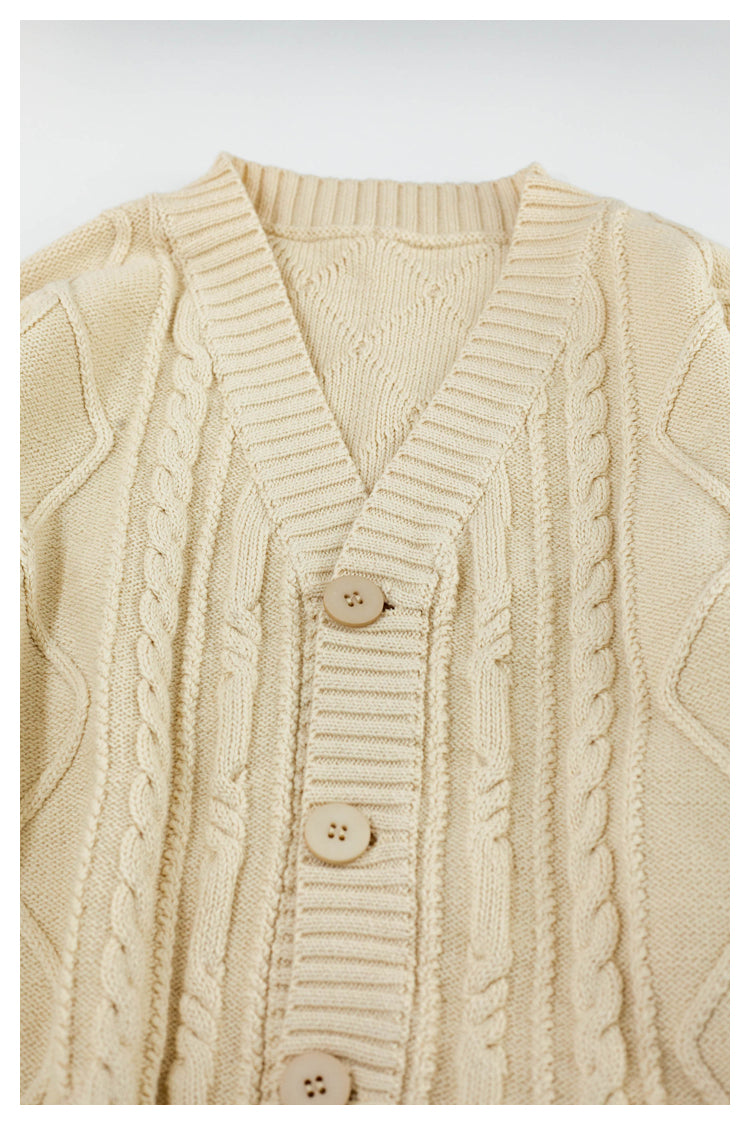 Japanese style niche retro arm smiley face knitted sweater cardigan coat