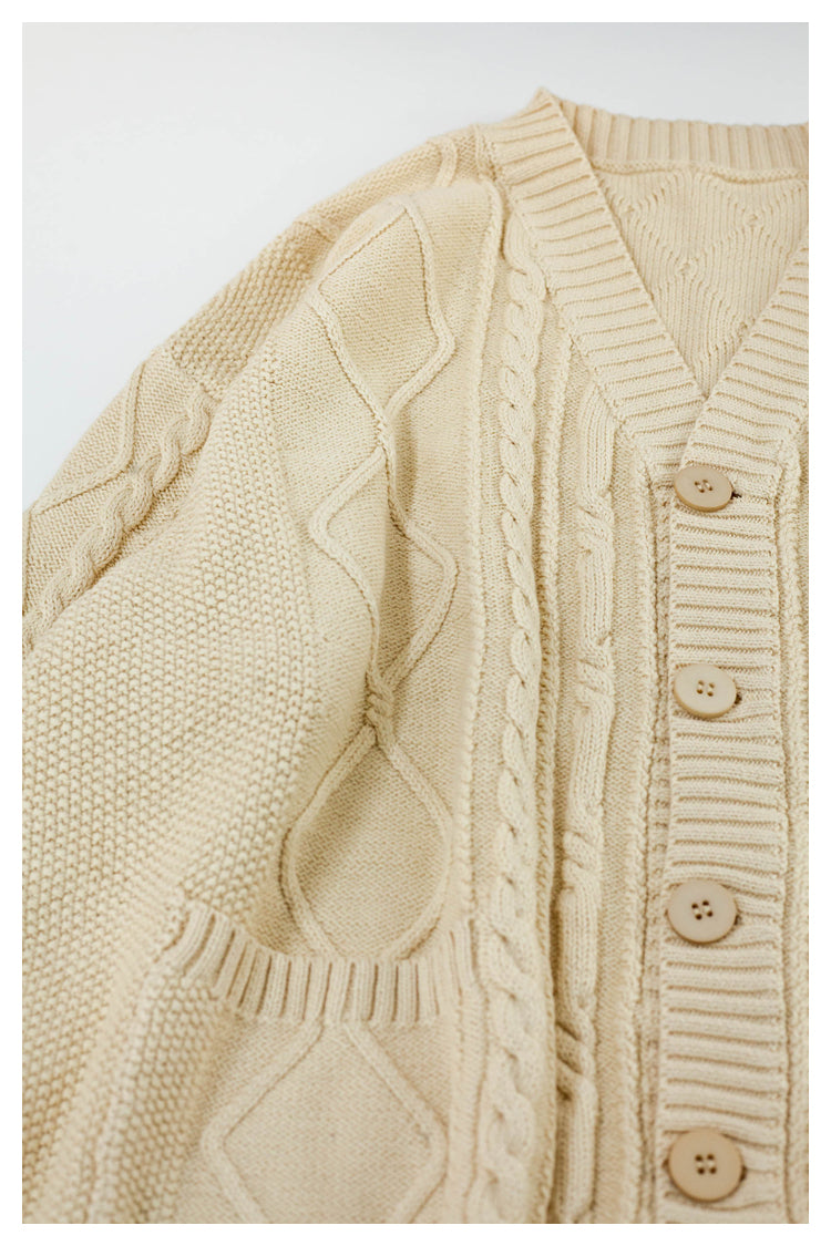 Japanese style niche retro arm smiley face knitted sweater cardigan coat