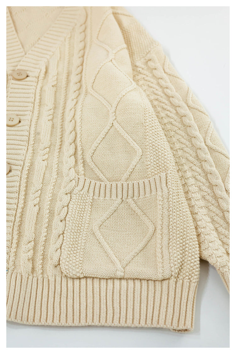 Japanese style niche retro arm smiley face knitted sweater cardigan coat