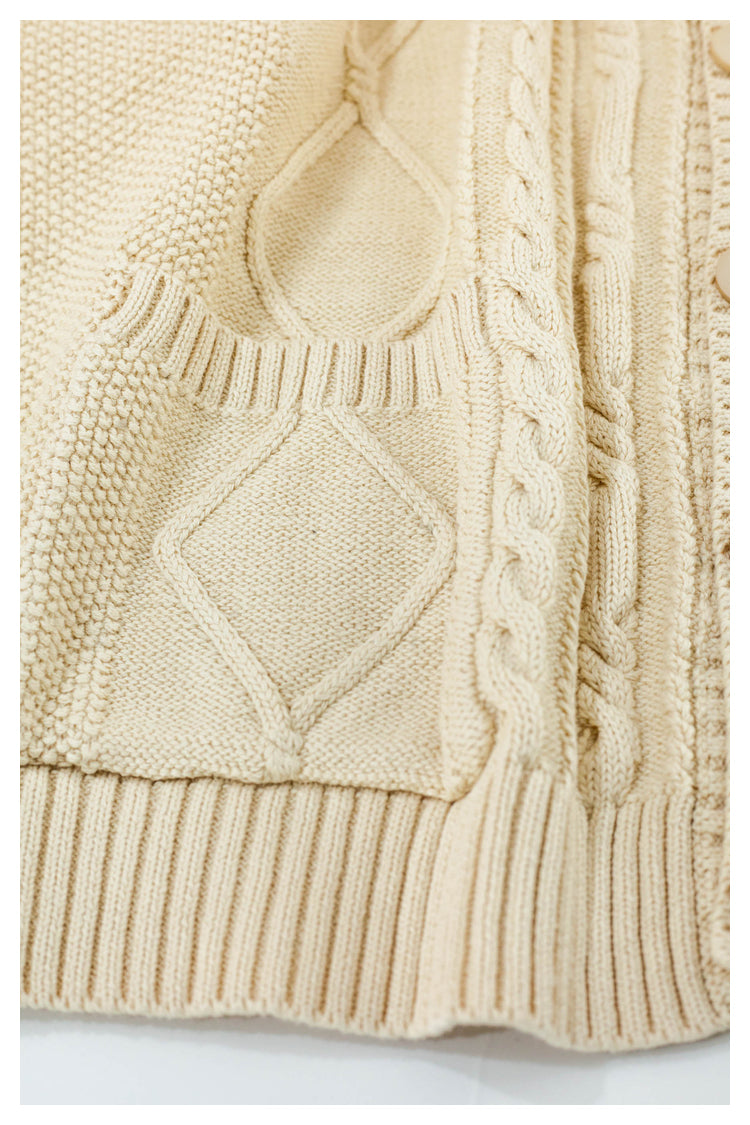 Japanese style niche retro arm smiley face knitted sweater cardigan coat