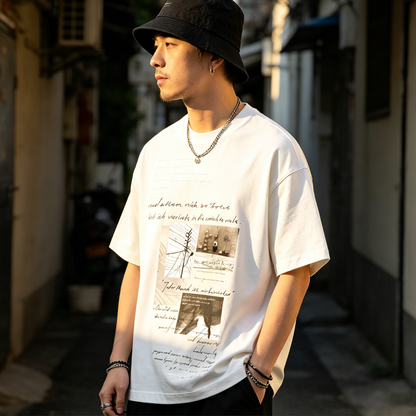 Loose Cotton Anime Print Short Sleeve Shirt – Niche Japanese Streetwear Graphic Tee for Men – Japanese vintage | yamalin clothes | Yamalinclothes