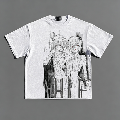 260g Nostalgic Anime Line Art T-Shirt – Unisex Regular & Drop Shoulder