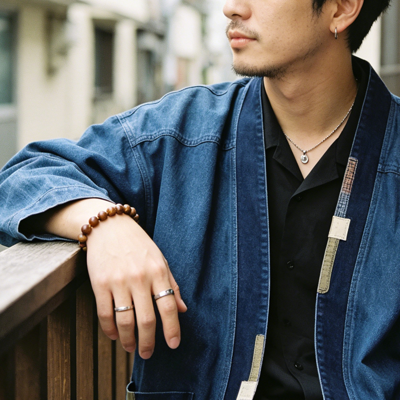 {{ Vintage Patchwork Distressed Denim Jacket – Oversized Washed Workwear Coat for Men – Japanese vintage | yamalin clothes | Yamalinclothes }}