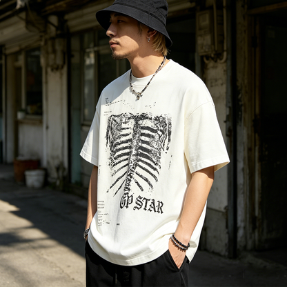 American Printed Short Sleeve Cotton Shirt – Loose Fit Hip-Hop Streetwear Tee for Men – Japanese vintage | yamalin clothes | Yamalinclothes