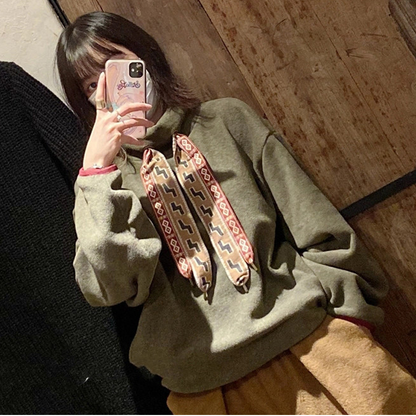 Japanese casual color streamer turtleneck fleece pullover sweater jacket | Japanese vintage | yamalin clothes | Yamalinclothes