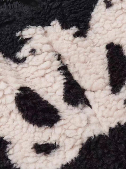 KAPITAL Lamb‑Wool Bone Pattern Pants – Japanese Retro Warm Unisex Trousers