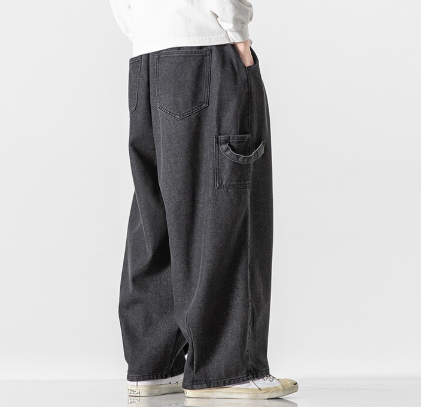 Vintage Wide Leg Jeans – Loose Fit Japanese Workwear Denim Pants for Men – Japanese vintage | yamalin clothes | Yamalinclothes