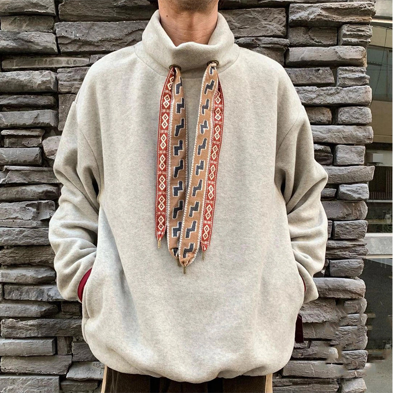 Japanese casual color streamer turtleneck fleece pullover sweater jacket | Japanese vintage | yamalin clothes | Yamalinclothes